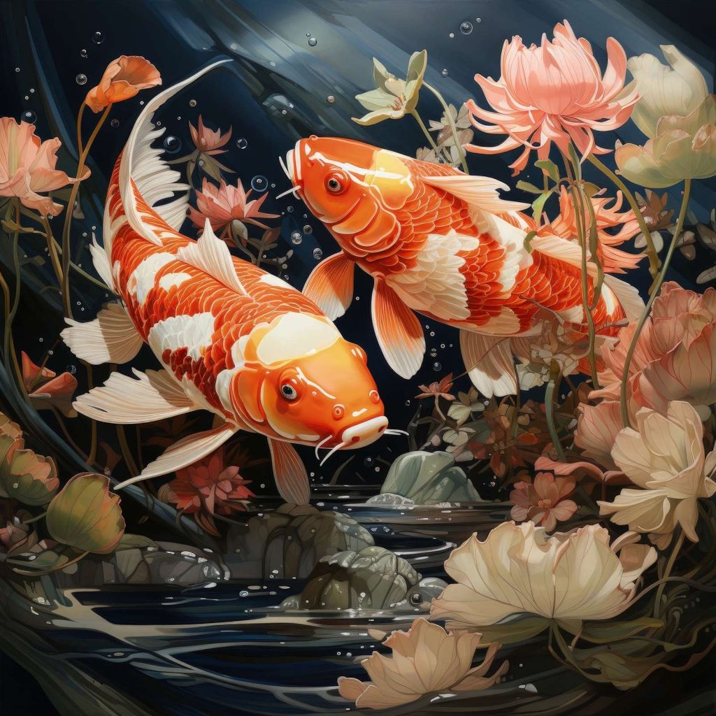 Danza di Koi e Fiore