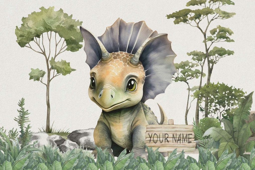 Baby triceratops nella giungla