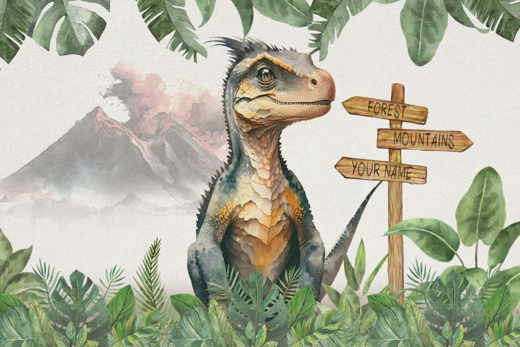 Baby velociraptor nella giungla