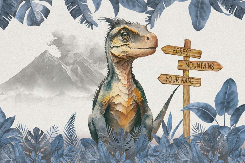 Baby velociraptor nella giungla blu