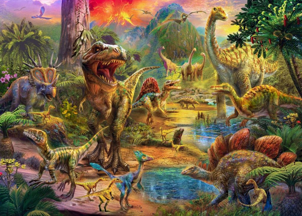 Landscape of dinosaurs